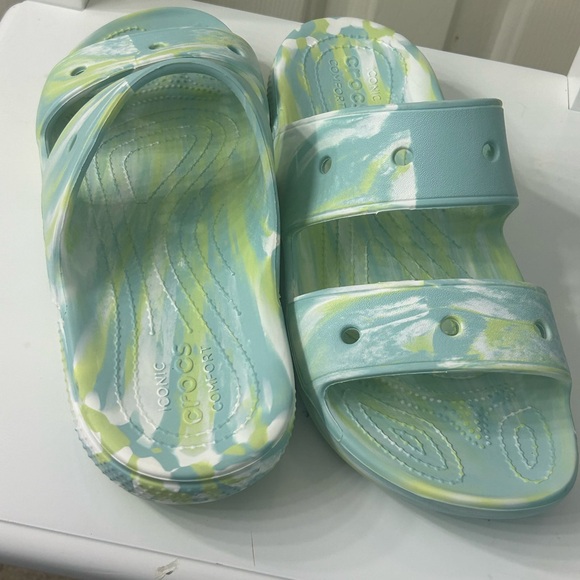CROCS Shoes - Crocs Classic Unisex Pure Water Marbled Slide Sandals Men’s 10 Women’s 12